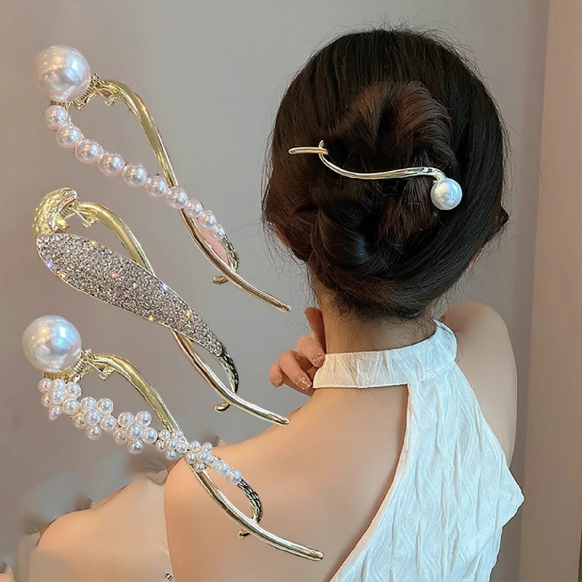 Lifestyle Of Korean - Pince à cheveux torsadée en perles