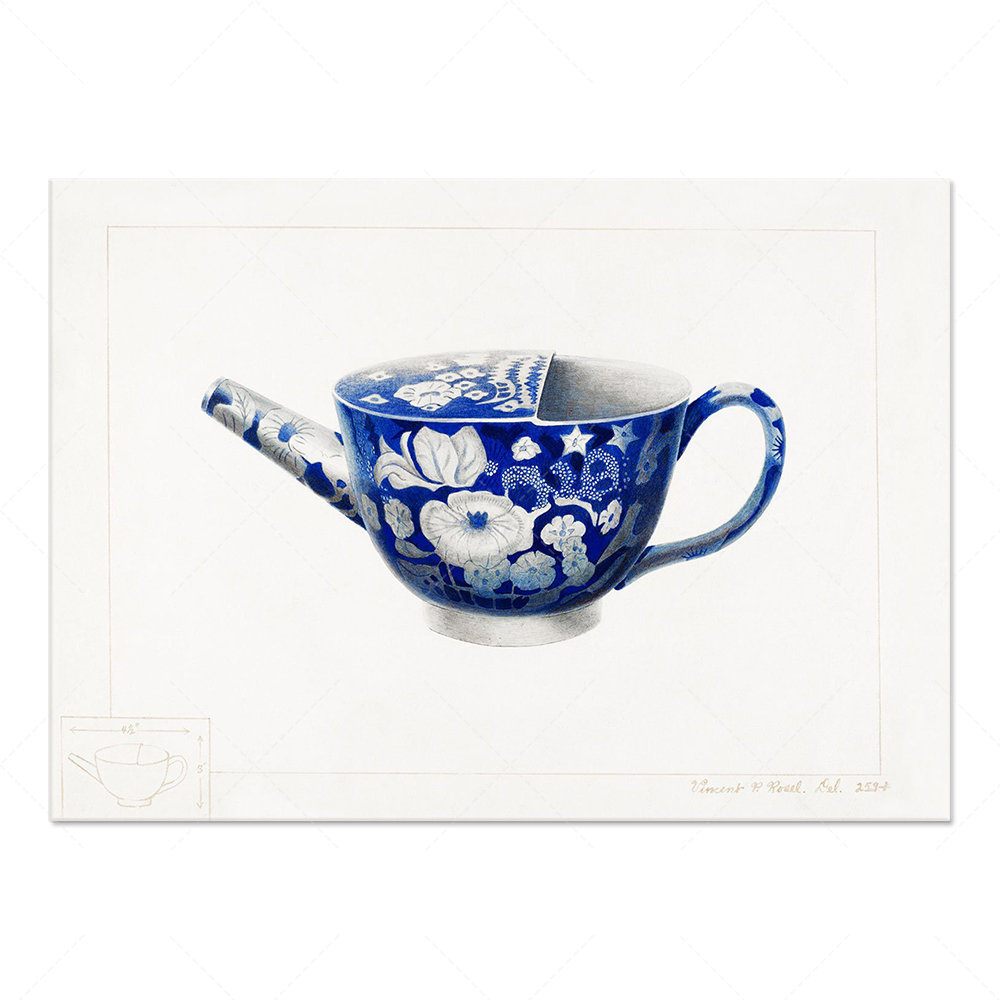 Vase en porcelaine bleu imprim - Korean Arts And Lifestyle avis et prix